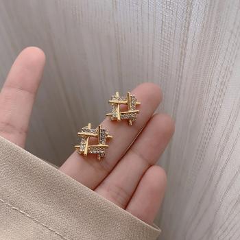 360Home Silber pin Perle luftige Vintage Ohrringe E1365 gold